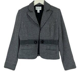 white house black market tailored jacket blazer black and white size 6